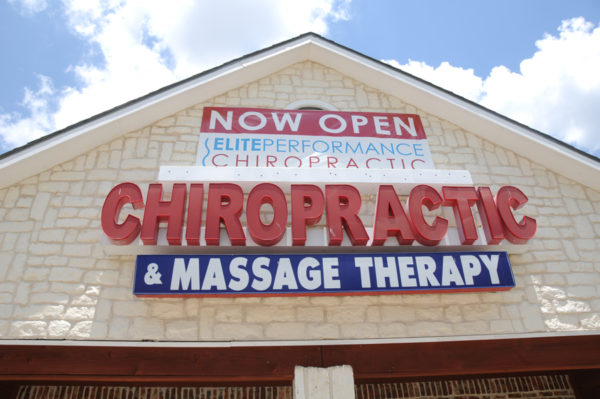 Sign – Storefront Sign of Chiropractic & Massage Therapy