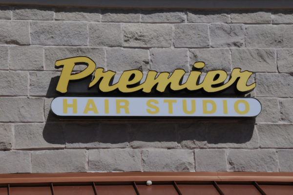 Sign – Storefront Sign of Premier Hair Studio